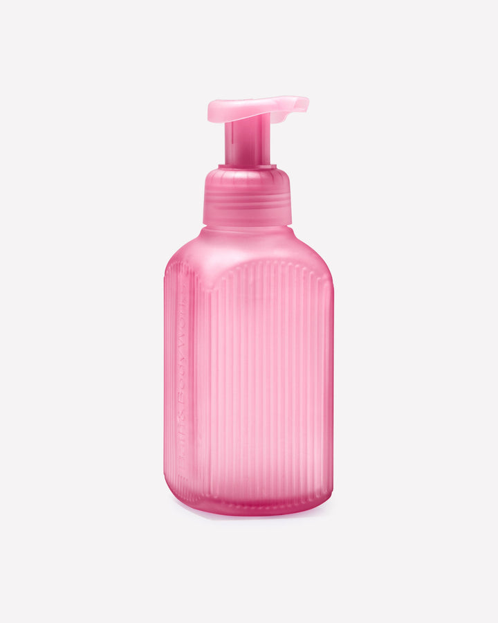 Mauve Ribbed Glass Gentle and Clean Foaming Hand Soap Dispenser